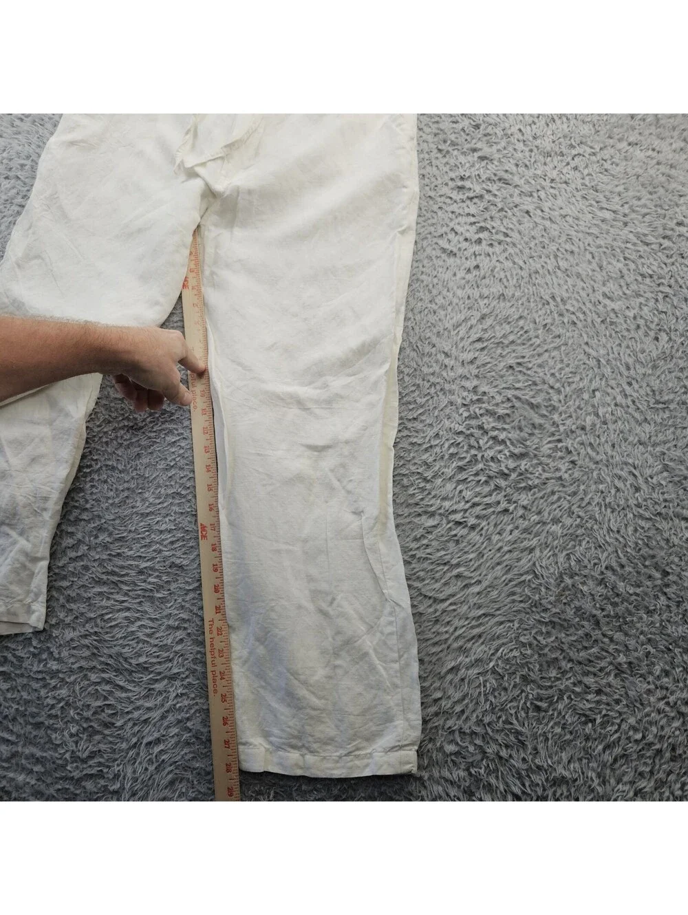 CUBAVERA Linen Pants Men Medium 32-34x28 Drawstring White